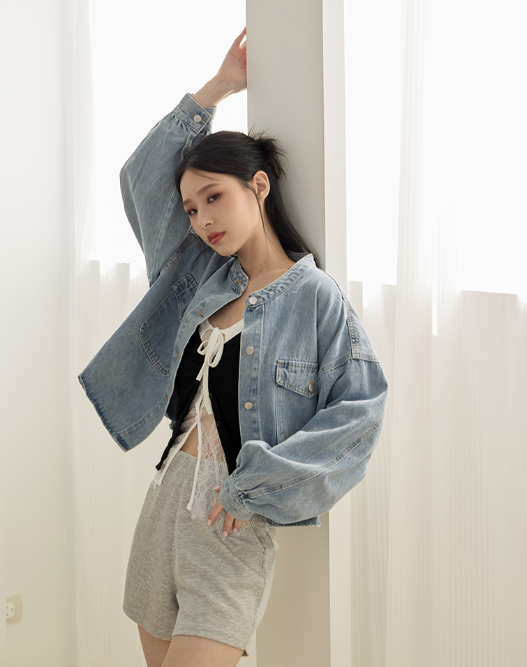 FASHIONABLE DOUBLE-POCKET DENIM LONG-SLEEVE JACKET
