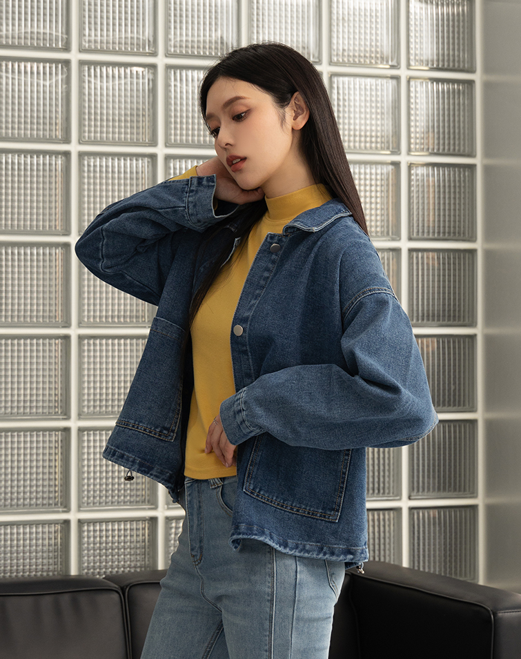 CASUAL DOUBLE-POCKET DENIM JACKET