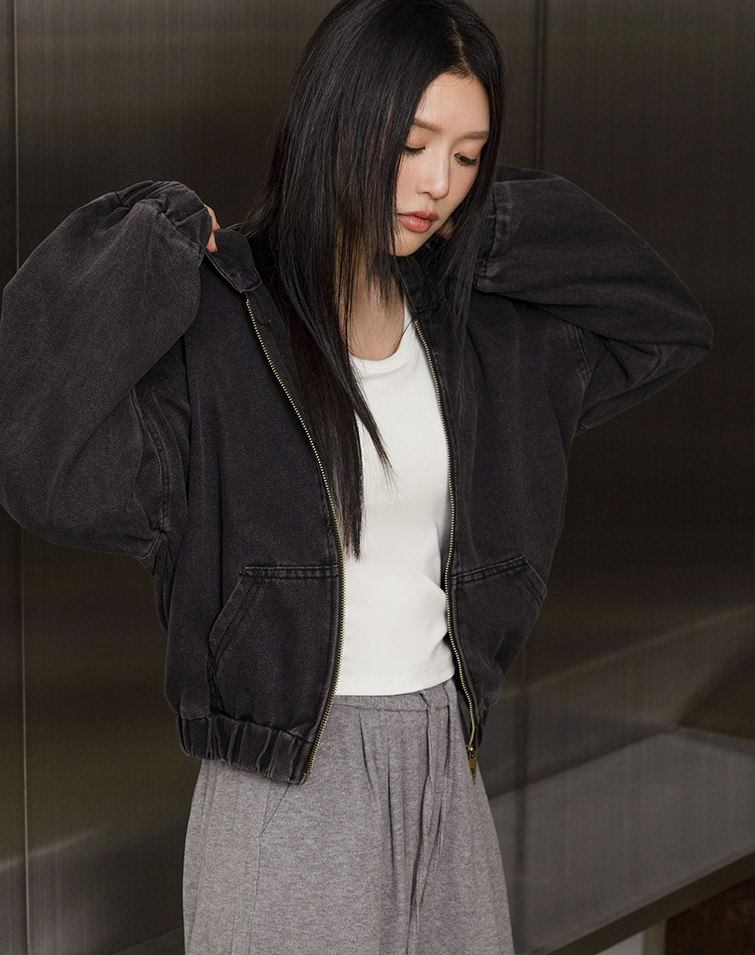 DOUBLE-ZIP DENIM JACKET