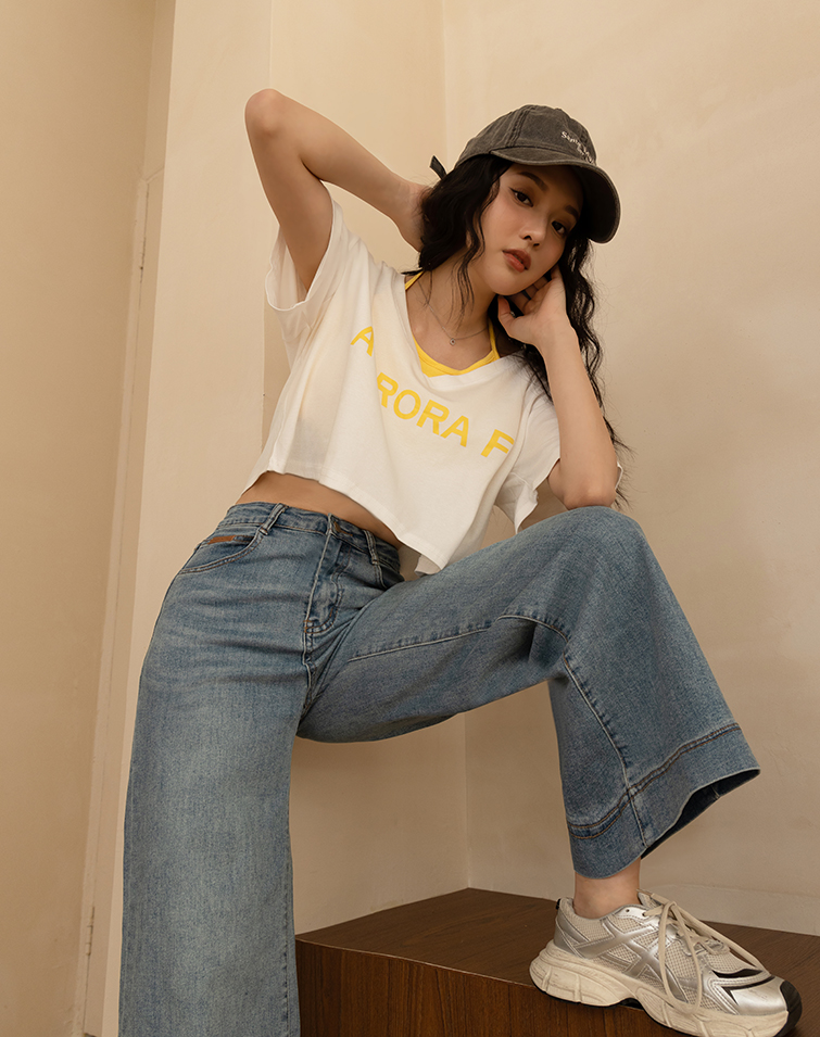 VIBRANT LETTER COLORBLOCK TWO-PIECE BRA TOP