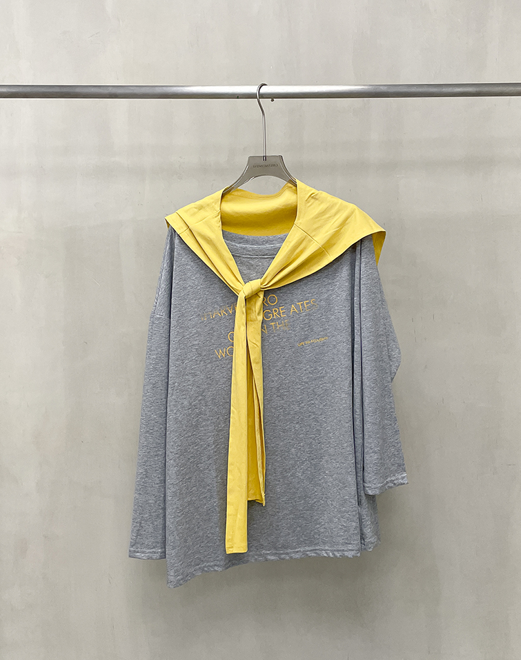 COLORBLOCK LETTER PRINT TWO-PIECE SHRUG TOP