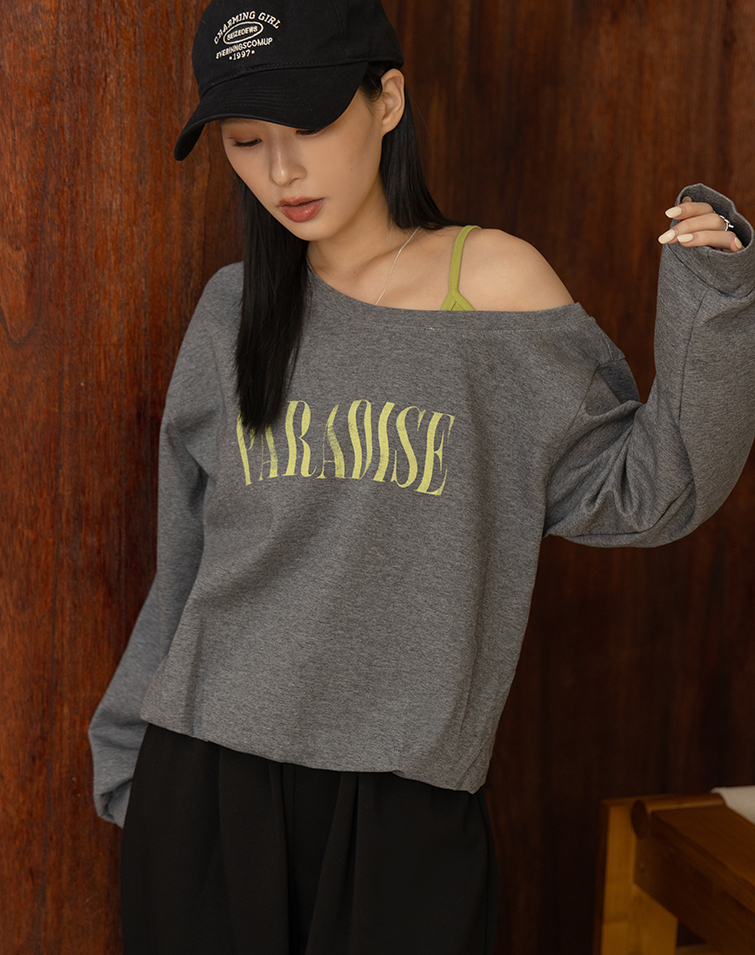 ASYMMETRICAL FAUX TWO-PIECE LONG SLEEVE TOP