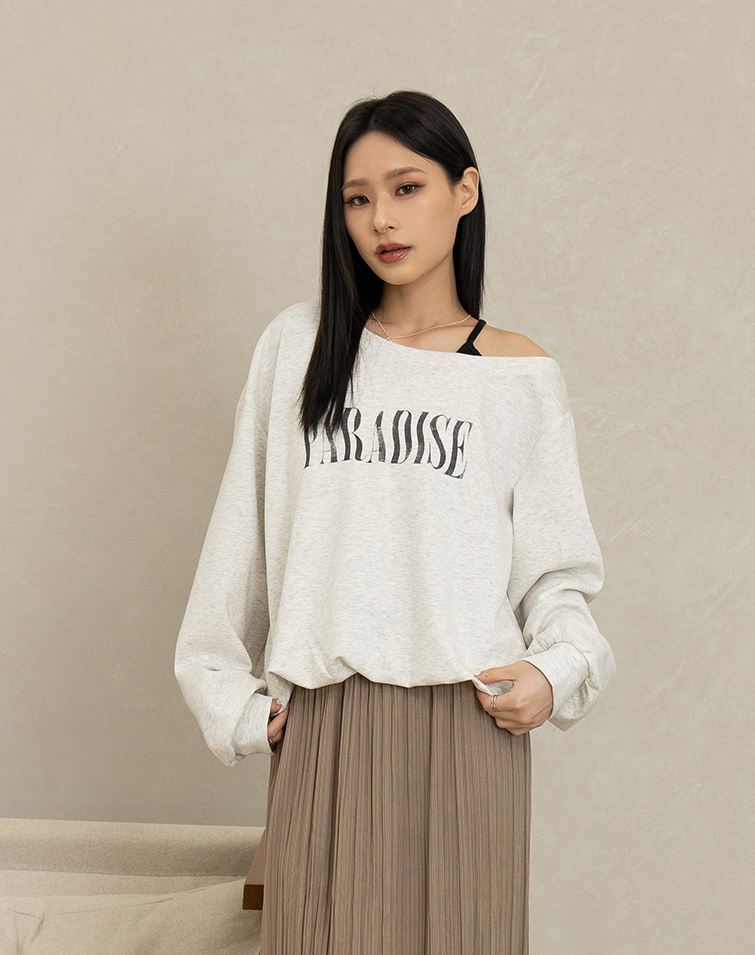 ASYMMETRICAL FAUX TWO-PIECE LONG SLEEVE TOP