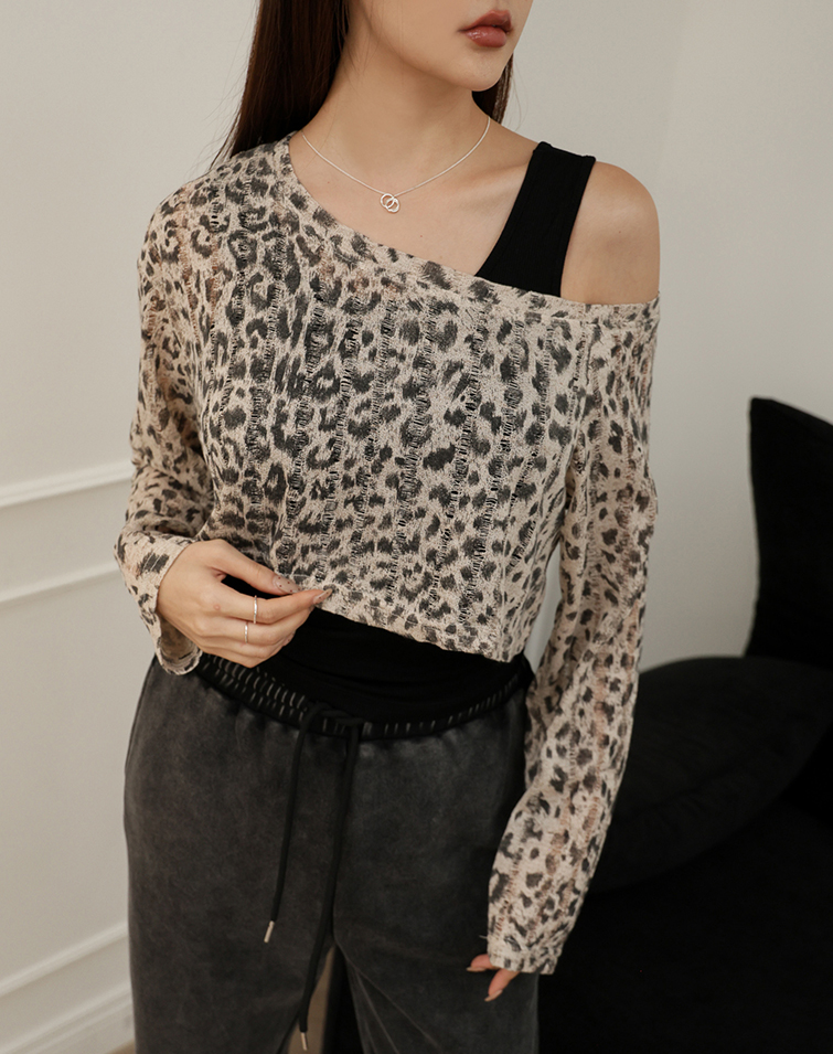 LEOPARD LAYERED TWO-PIECE TOP