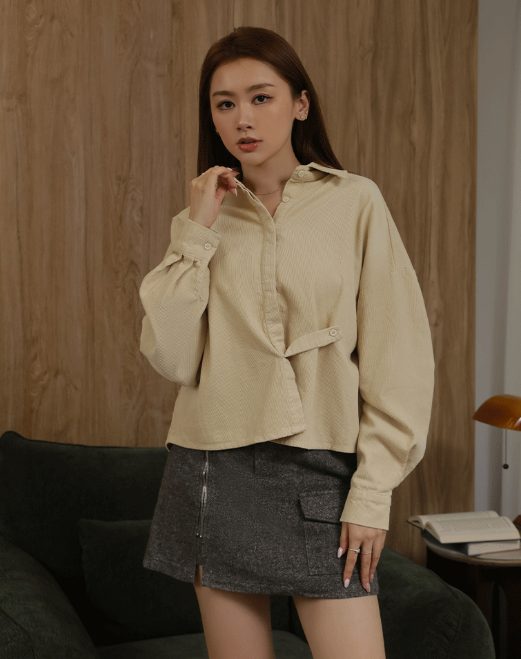 AUTUMN LITERARY SHAWL CORDUROY SHIRT