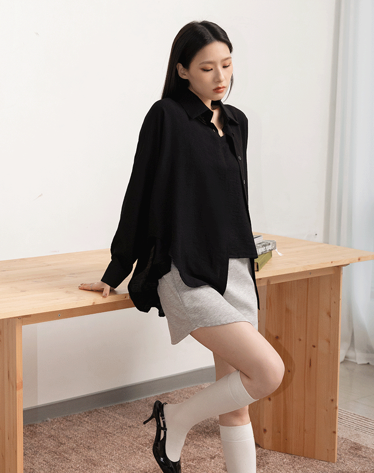 MINIMALIST LAYERED-SHIRT TOP