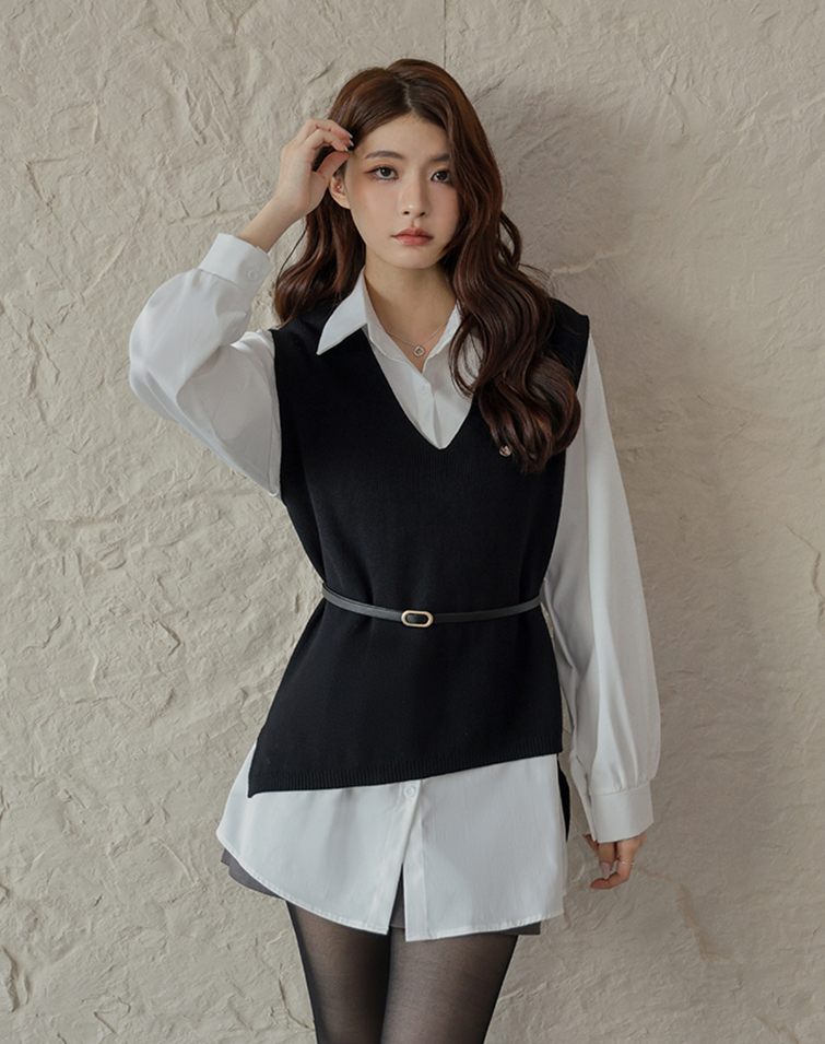 2-PIECE BELTED TOP