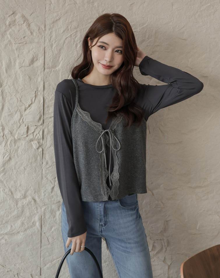 FAUX 2-PIECE TOP