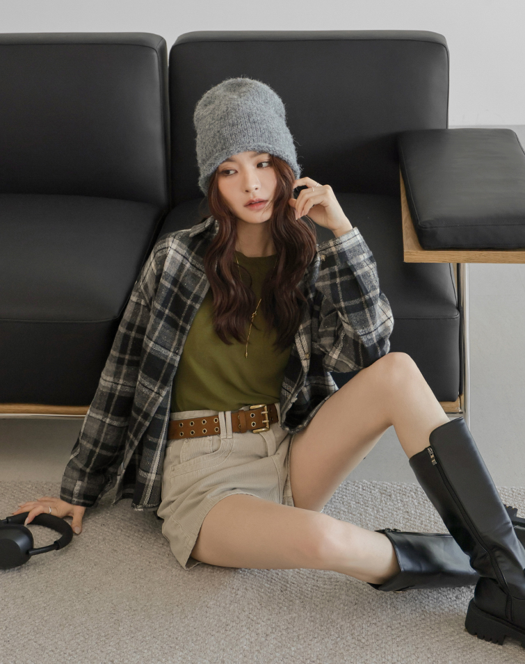 FLANNEL PLAID COLLAR SHIRT