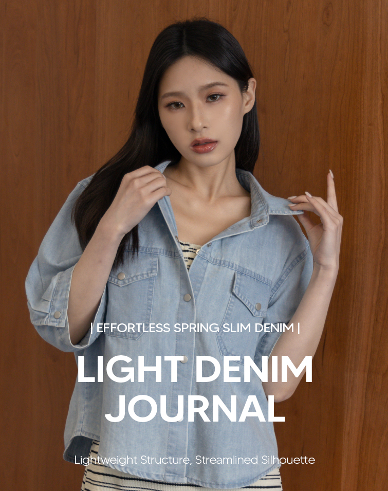 WASHED POCKET DETAIL DENIM SHIRT