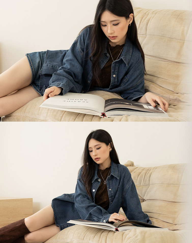 VINTAGE-WASH DENIM SHIRT