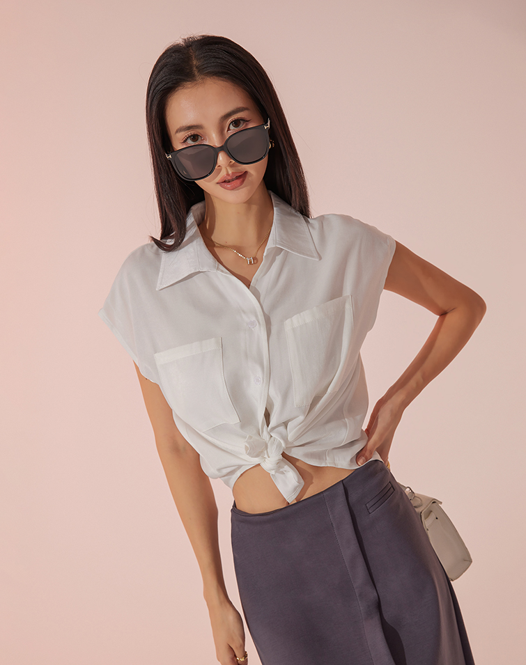 SILKY GLOSSY DROP SHOULDER SHIRT