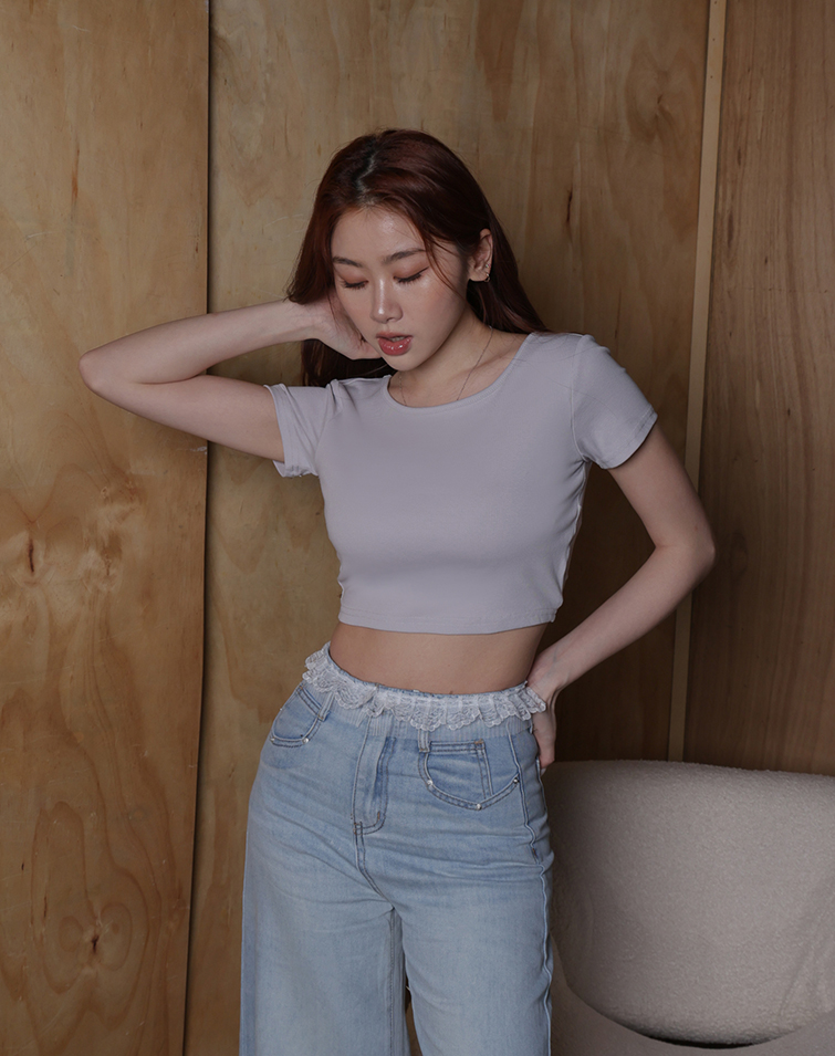 TWIST KNOT HOLLOW SHORT SLEEVE TOP