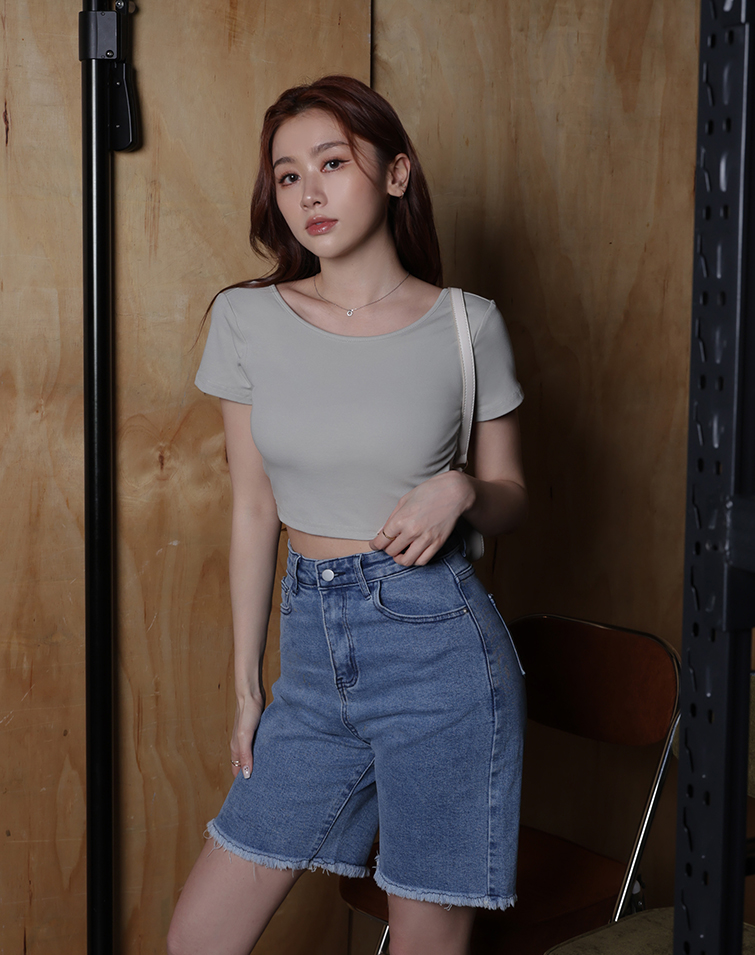 TWIST KNOT HOLLOW SHORT SLEEVE TOP