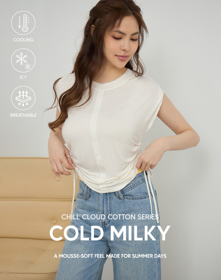 MIT ICE SILK PLEATED TIE TOP