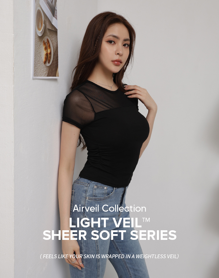 MIT SHEER FEELING PLAIN PATCHWORK TOP