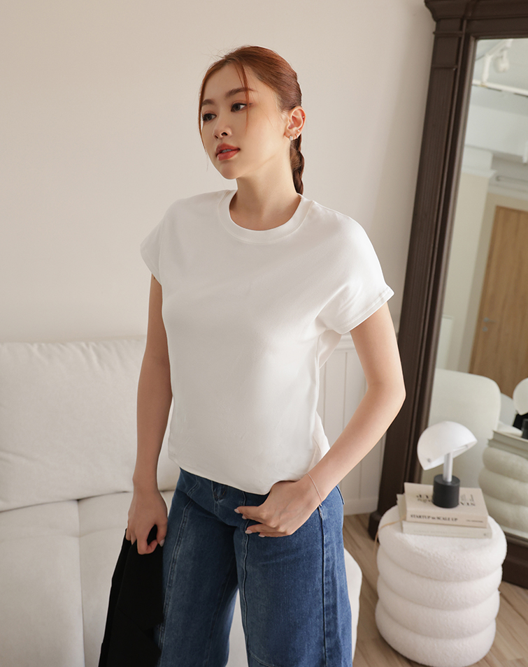 MIT CASUAL SOFT-TONE CREW NECK SHORT SLEEVE TOP