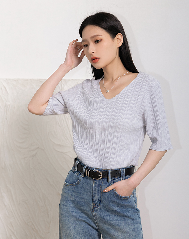 SOFT-FEEL RIBBED TEE
