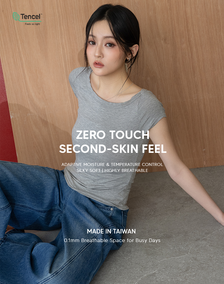 MIT COOL-TOUCH CROSSOVER NECK SHORT-SLEEVE TOP