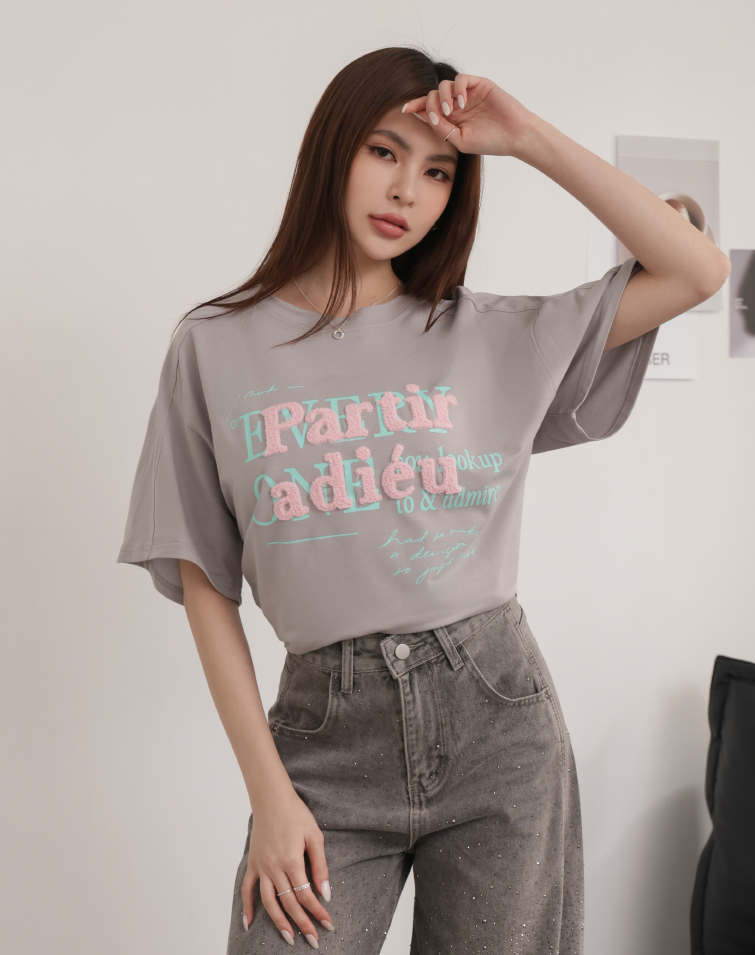 COLOBLOCK 3D TERRY EMBROIDERY TEE