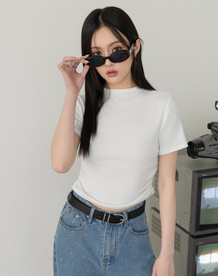 MIT SLIM FIT RIB MOCK TOP