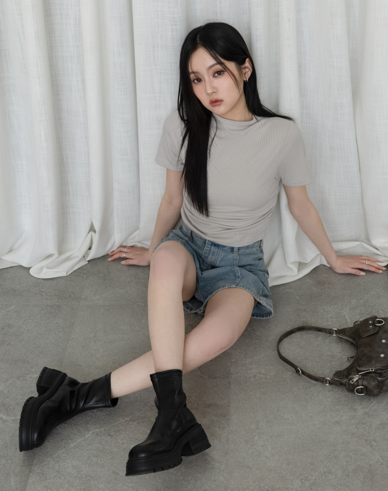 MIT SLIM FIT RIB MOCK TOP