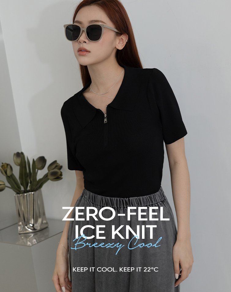 SOFT HALF-ZIP RIB SHORT SLEEVE TEE