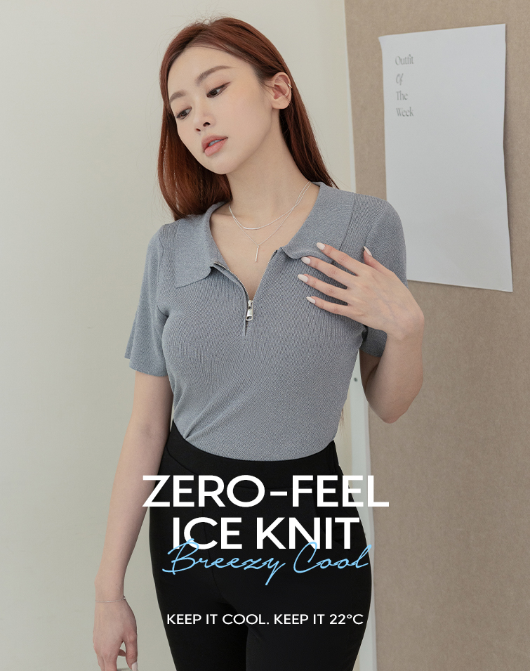 SOFT HALF-ZIP RIB SHORT SLEEVE TEE