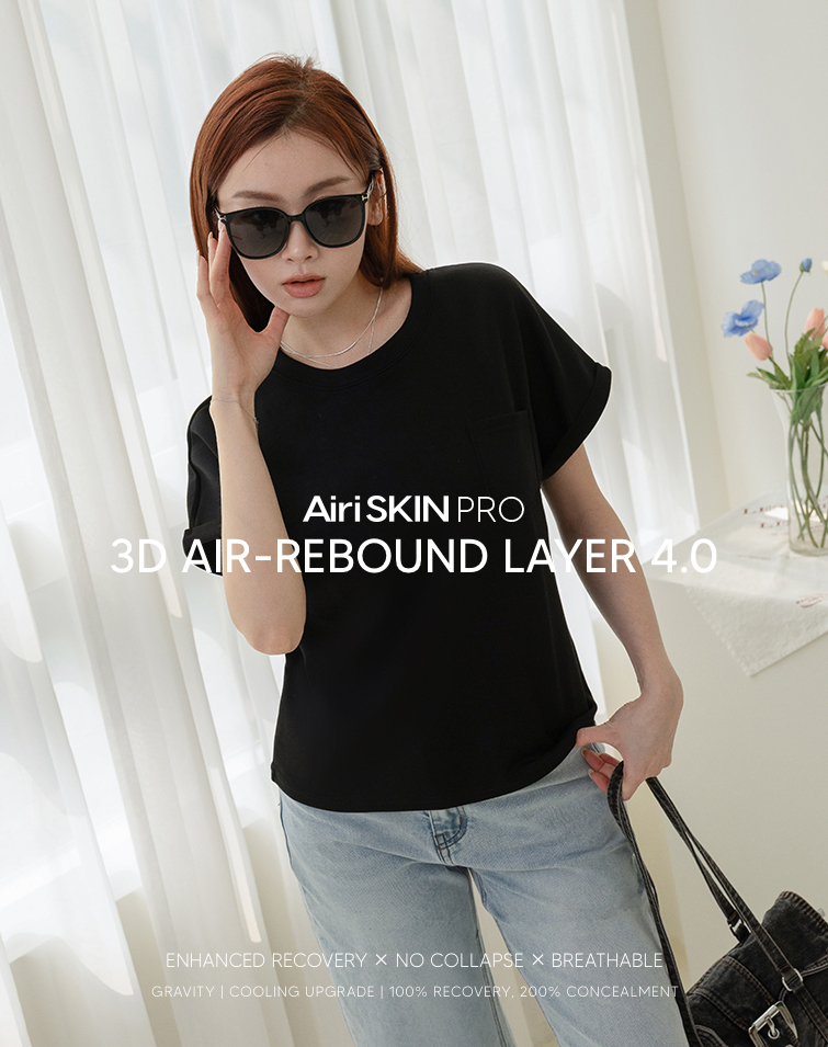 MIT FEATHER COTTON POCKET ROLL-UP SLEEVE TEE