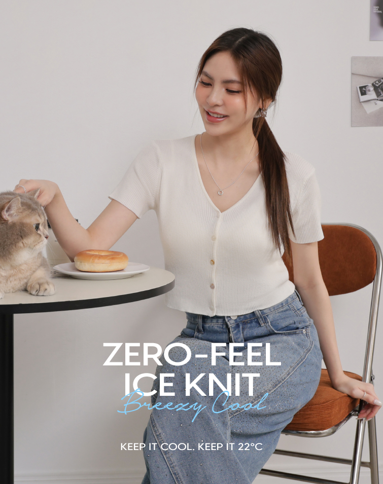 RIB BUTTON COLLARBONE TEE