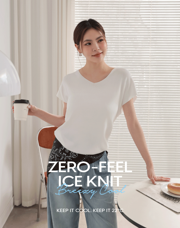 RIB V-NECK COLLARBONE TEE