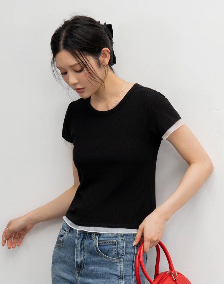 SHEER MESH PANEL TOP