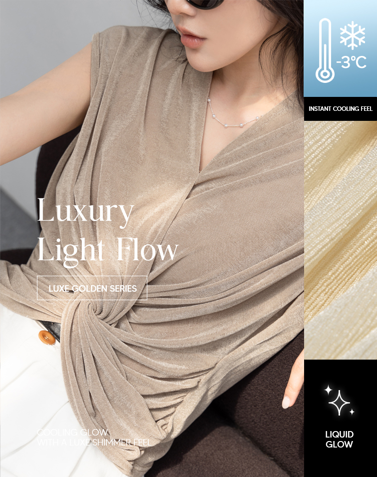 SHIMMER ICY RUCHED V-NECK TOP