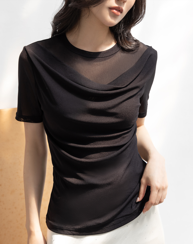 SHEER NECK 2-PIECE TOP