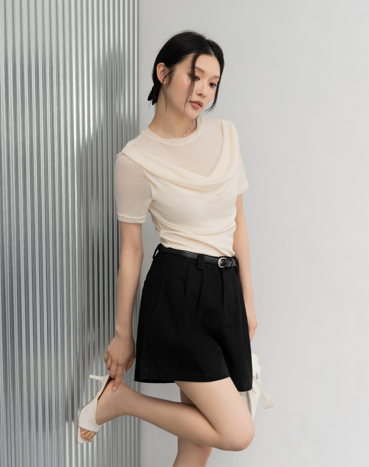 SHEER NECK 2-PIECE TOP