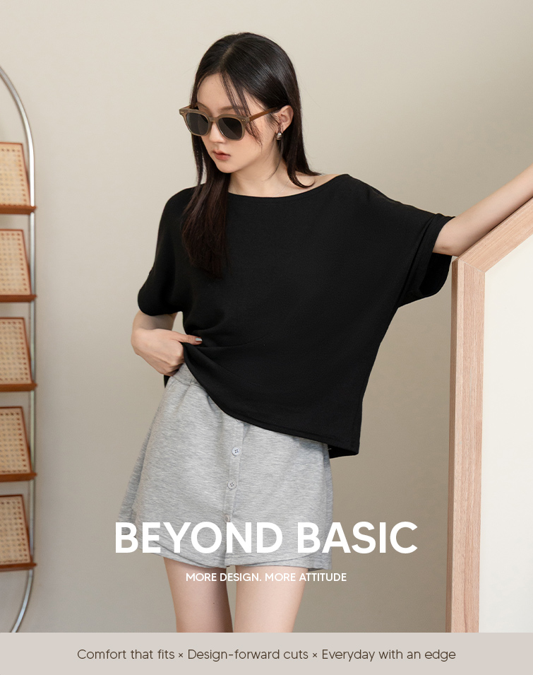 MIT RIBBED SCOOP-NECK TOP