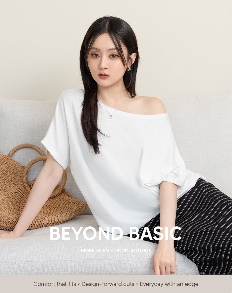 MIT RIBBED SCOOP-NECK TOP