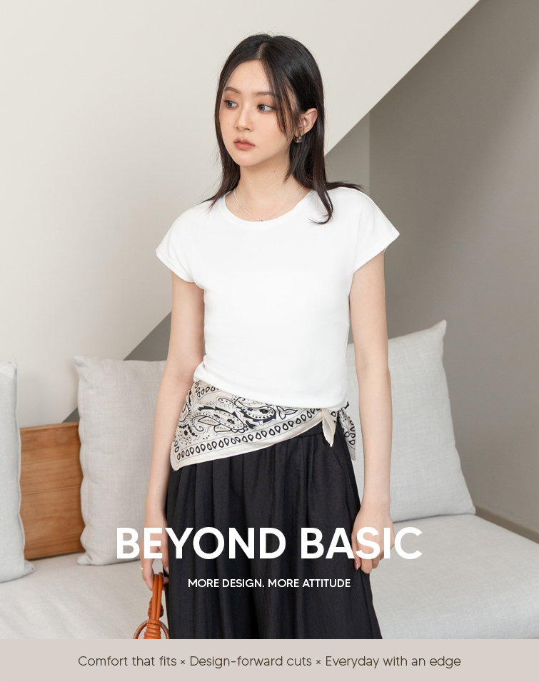 MIT SLIM RIBBED SLEEVE TOP