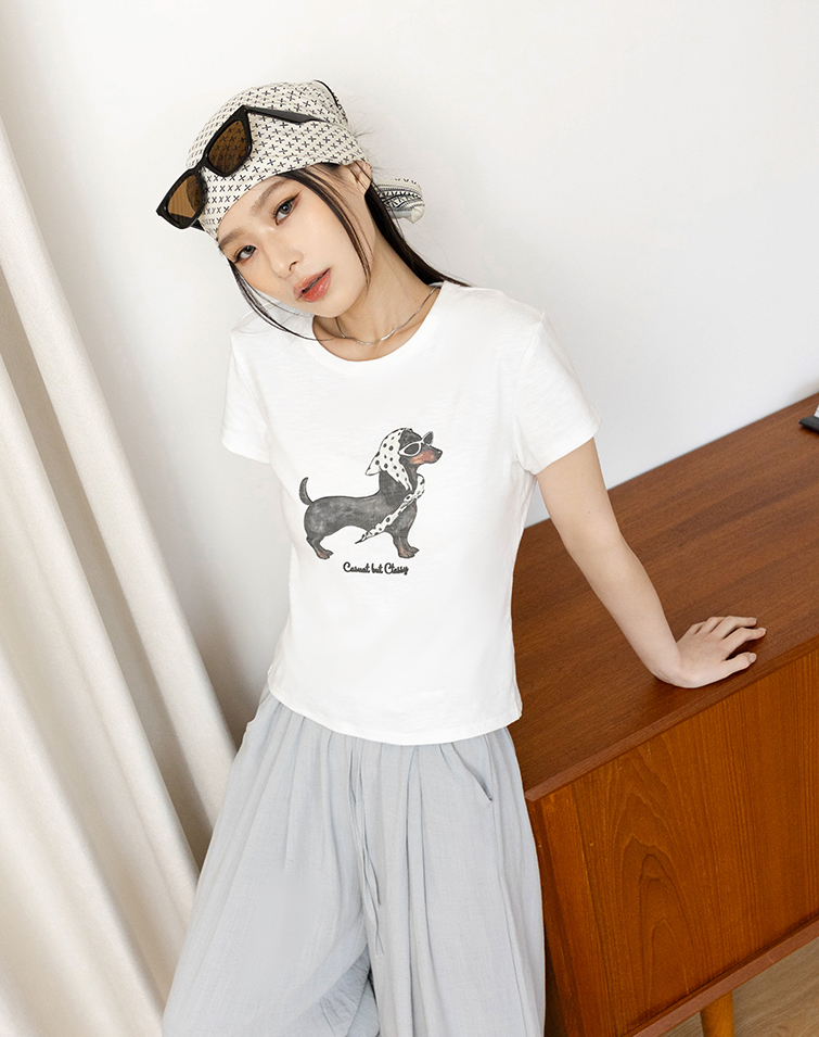 BANDANA DACHSHUND PRINTED TEE
