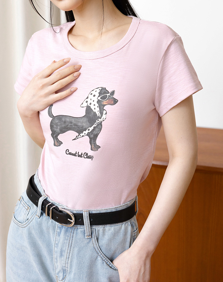 BANDANA DACHSHUND PRINTED TEE