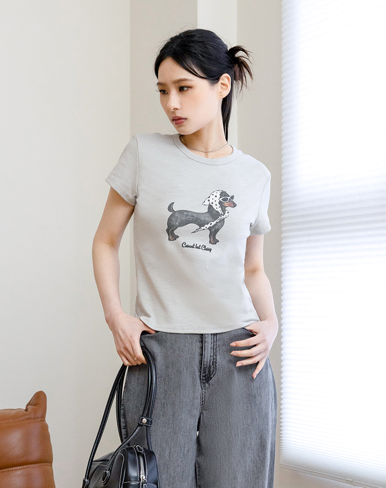 BANDANA DACHSHUND PRINTED TEE