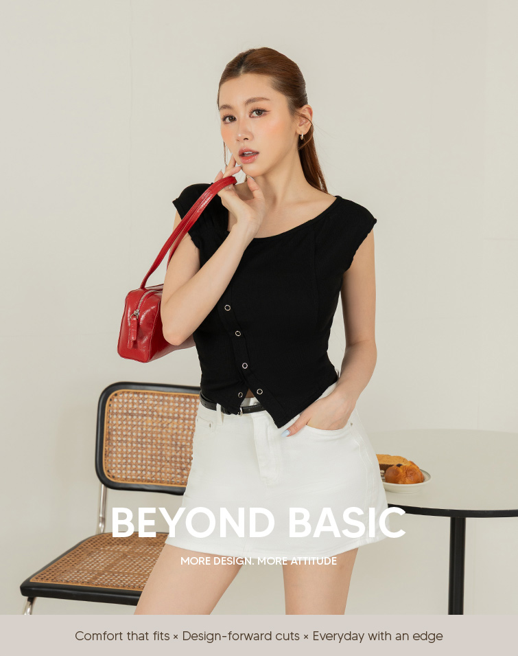 MIT HIGH STRETCH RIBBED ASYMMETRICAL TOP
