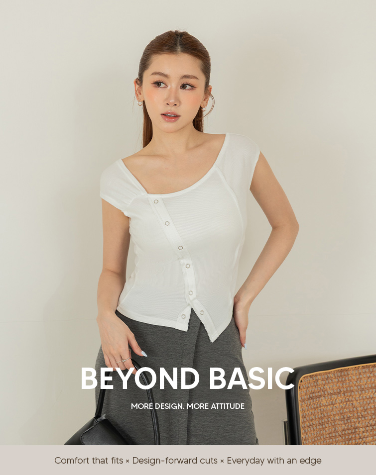 MIT HIGH STRETCH RIBBED ASYMMETRICAL TOP