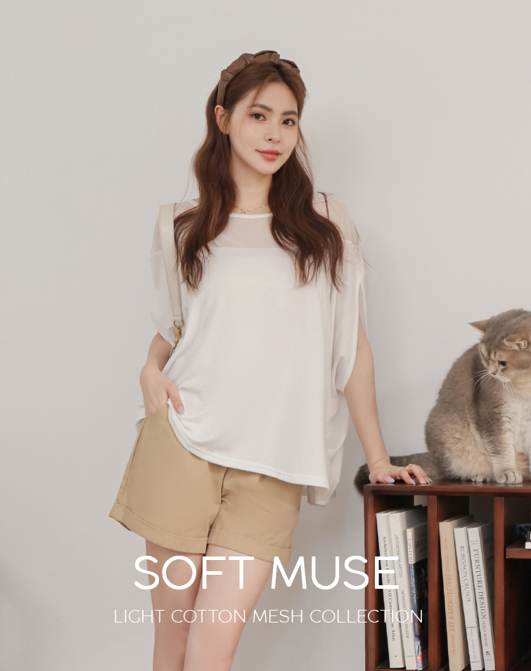 MIT COLLARBONE LINE SHEER CAPE TOP