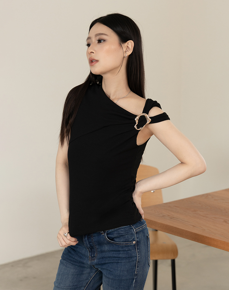 MIT GOLD RING OFF SHOULDER TOP
