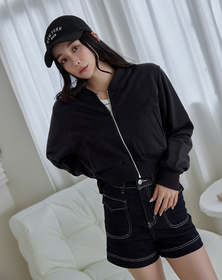 CASUAL STAND COLLAR ZIPPER JACKET