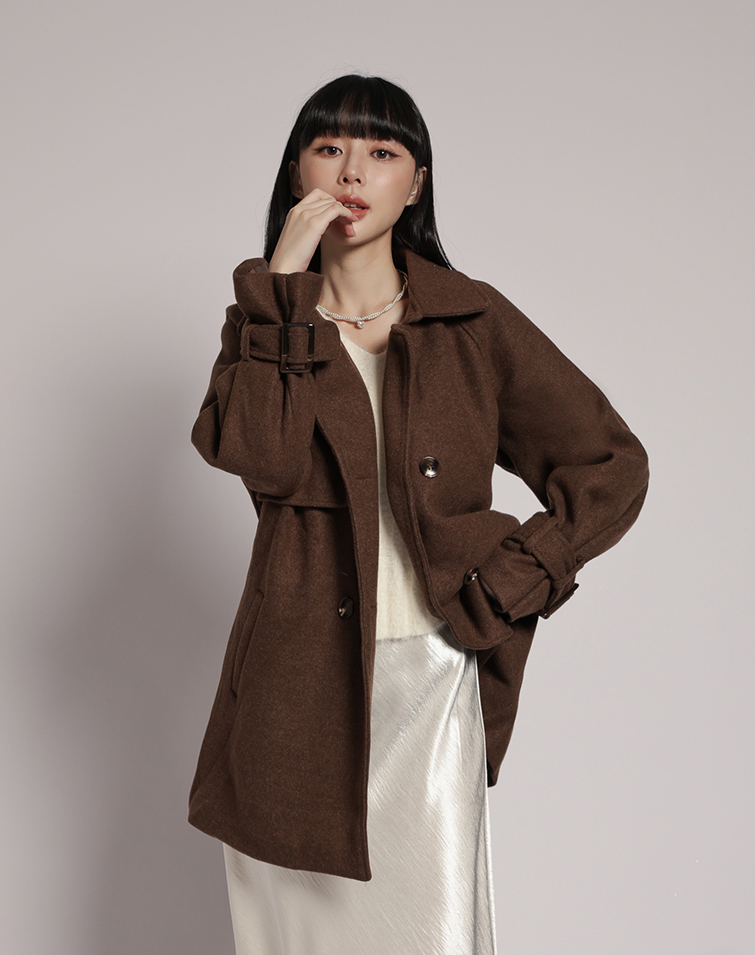 WOOLEN BELTED TRENCH COAT