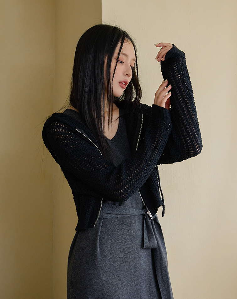 SHEER MESH ZIP-UP JACKET