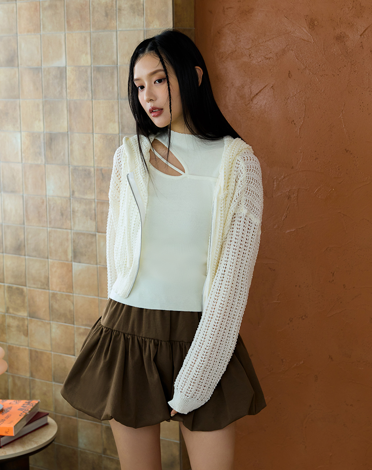 SHEER MESH ZIP-UP JACKET