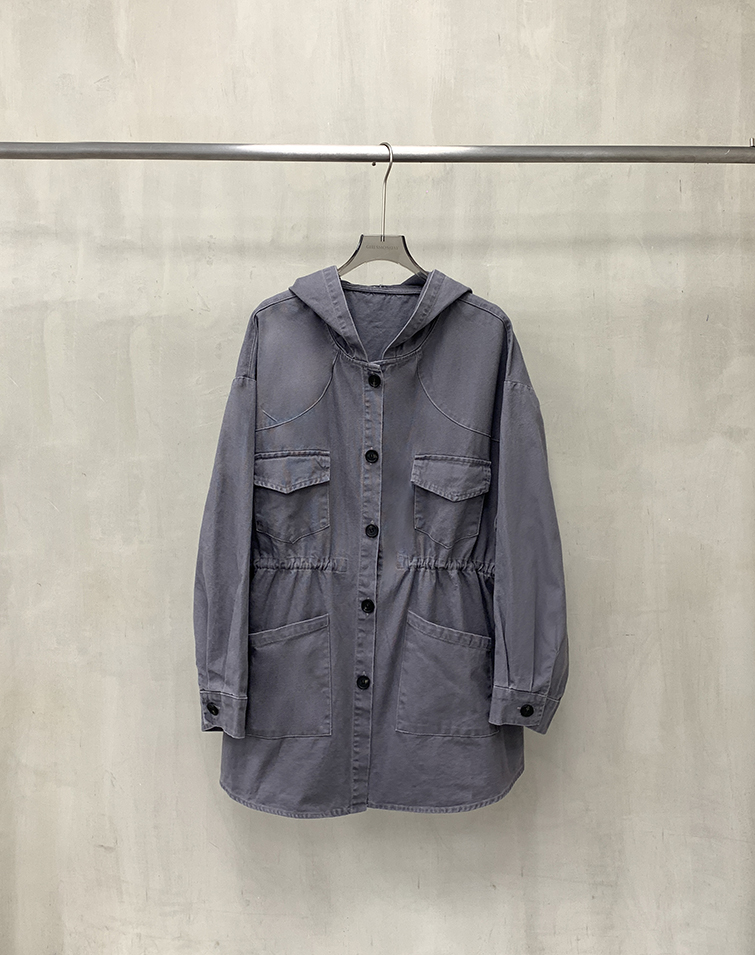 MISTY GREY HOODED JACKET